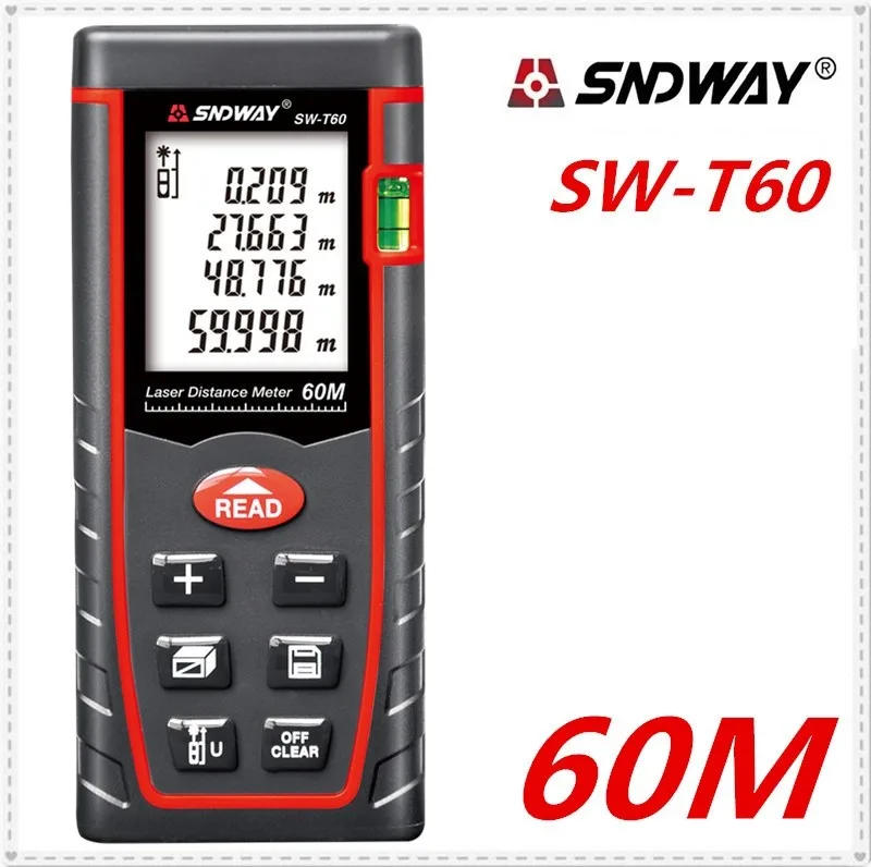 Laser Distance Meter 60M ruler Laser Rangefinder Range Finder Digital Laser Tape Measure Area/volume M/Ft/in Tool