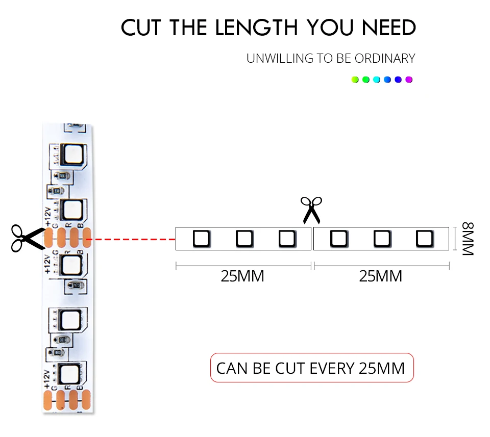 SATA RGB LED Strip Light Ribbon Tape 12V SMD 3535 Super Bright with Remote Controller Neon Background Light for PC Computer Case (6)