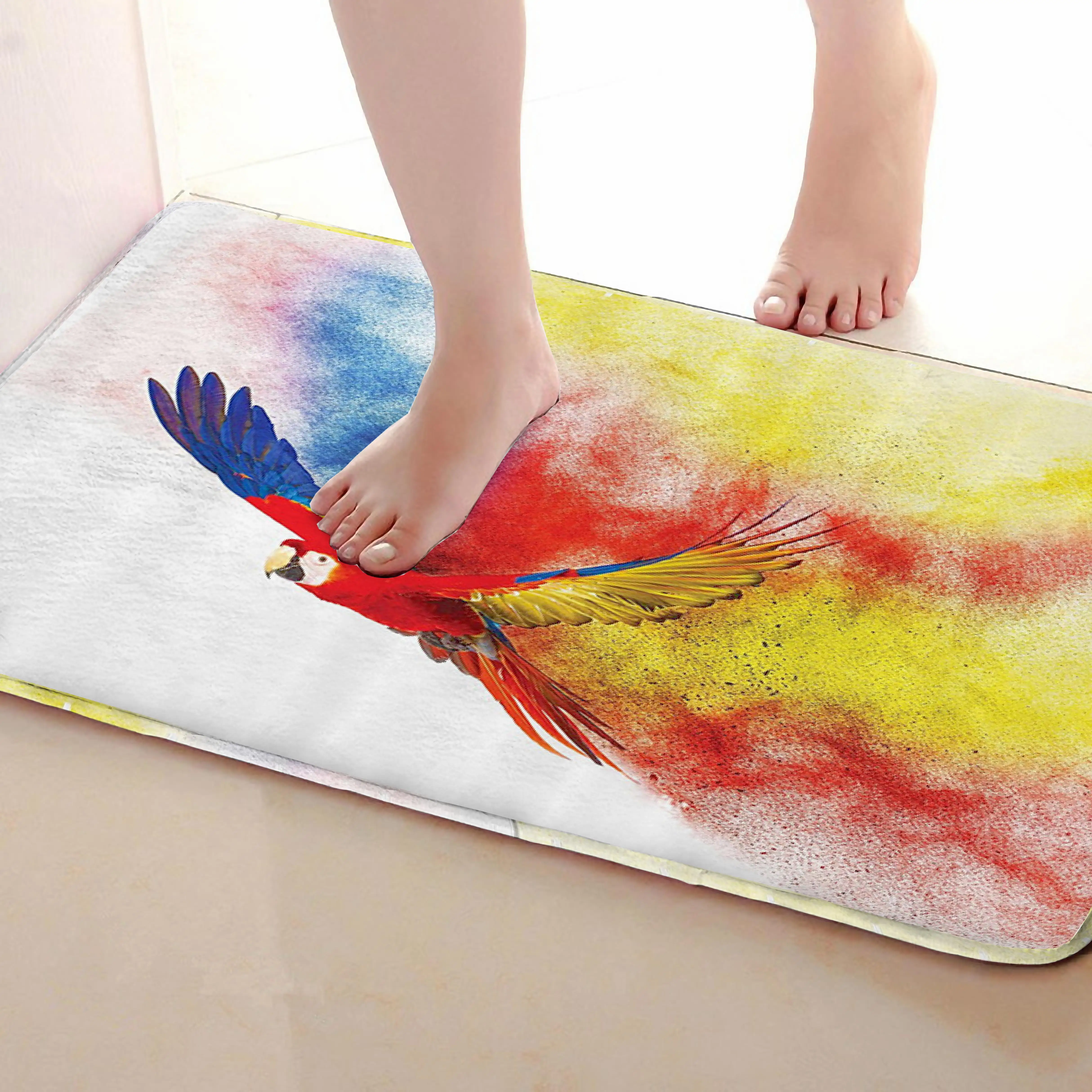Коврик для ванной комнаты в стиле попугая, Забавный Противоскользящий коврик для ванной, аксессуары для душевой занавески, соответствующие вашей душевой занавеске