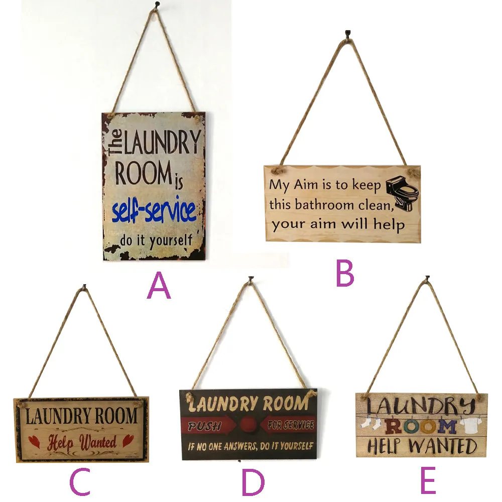 Us 3 27 29 Off 2020 New Arrival Fashion Wooden Laundry Room Wall Door Hanging Sign Plaque Pendant Prompt Decoration With High Quality Hot 30 In