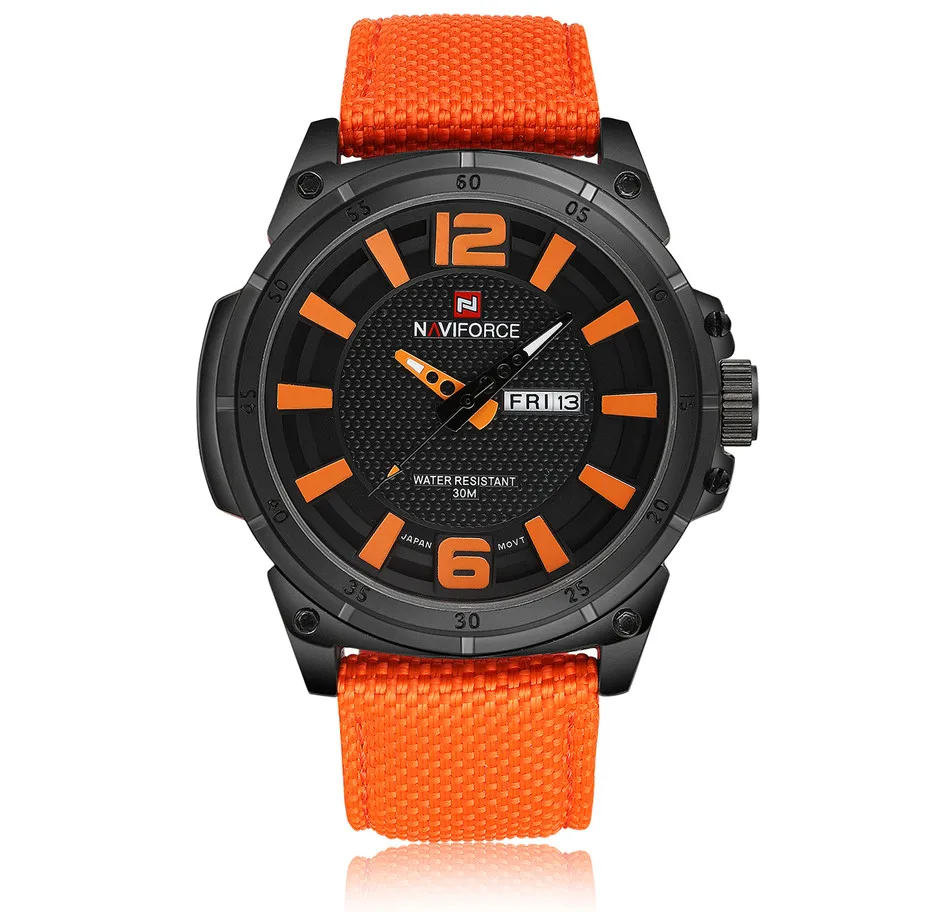 NAVIFORCE Топ бренд военные спортивные часы мужские Модные Аналоговые холщовые кожаные кварцевые наручные часы Мужские часы Relogio Masculino