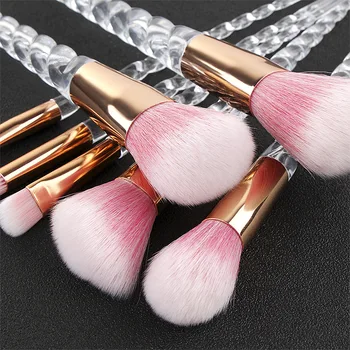 

High Quality 7pcs Crystal Transparent Makeup Brushes Sets Professional Pincel Maquiagem Powder Contour Eye Face Make Up Brushes