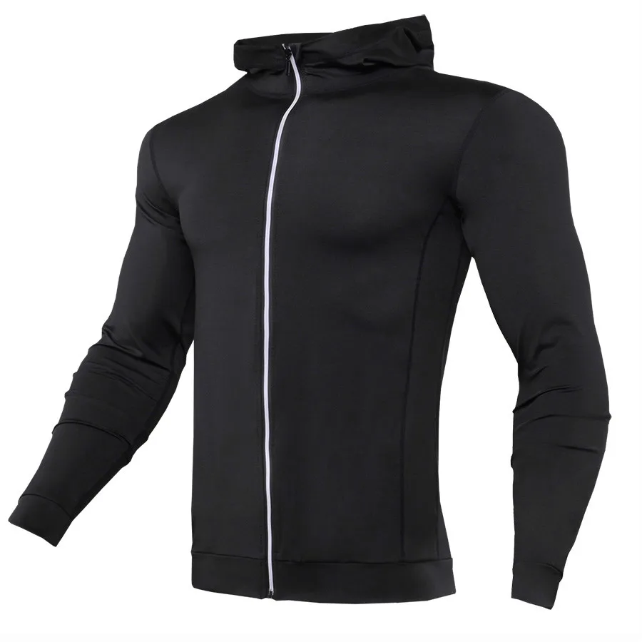 

2019 Mens Running Hoodies Fitness Sports Coat MMA Training&Exercise Hooded Jackets Men Breathable Quick-drying Running Jersey