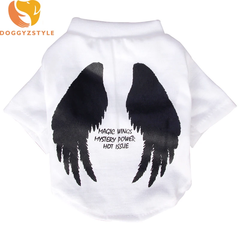

Pet Dog Shirt Cotton Summer Clothes Wings Printed Small Medium Dogs Clothing Spring Summer Pet Cat Short Sleeves Tops