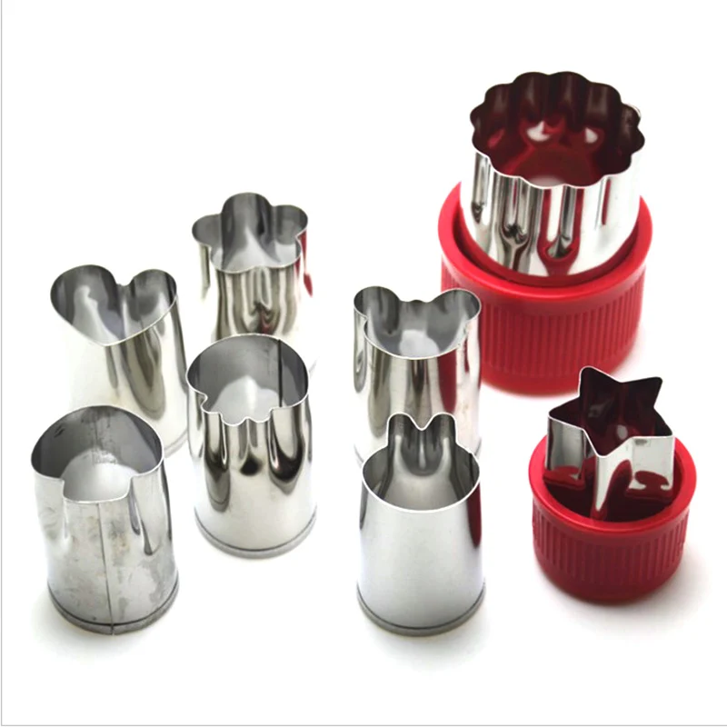 

8pcs/Set Stainless Steel Puzzle Fruit Vegetable Cutter Kitchen Tools Mold Flower Shape Cookie Fondant Pastry Mould Accessories