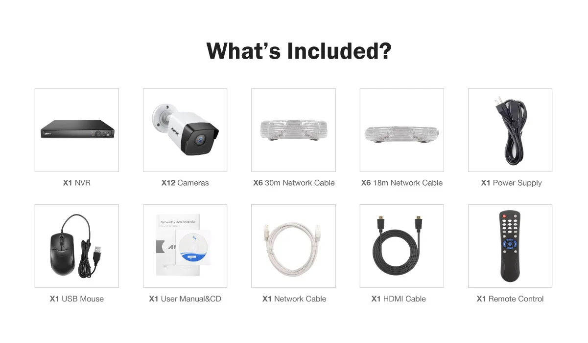 ANNKE 16CH 5MP H.265+ HD PoE сетевая система безопасности видео 12 шт. 4 мм объектив IP67 наружные ip-камеры с питанием по PoE Plug& Play PoE камера комплект