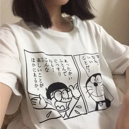 HAHAYULE, женская футболка с японским аниме, новинка, футболка с дораэмоном, летняя футболка с коротким рукавом, футболки для мальчиков, топы, женские футболки