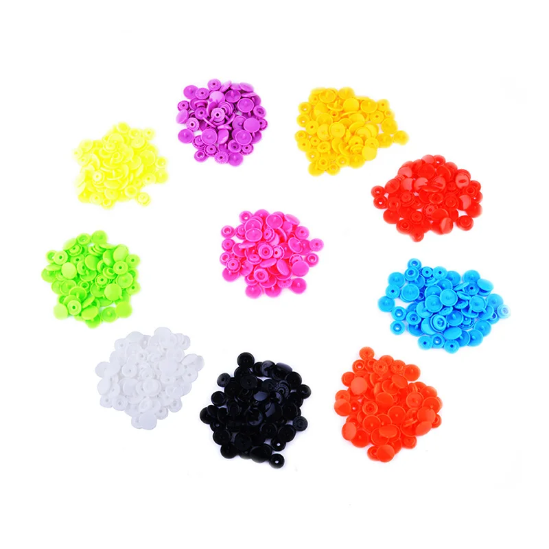 150 Sets 10 Colors T5 12.4MM Fastener Snaps Plastic Resin Bottons