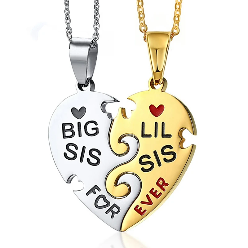 Buy Fashion 2PCs Half Heart Jigsaw Carved Letters