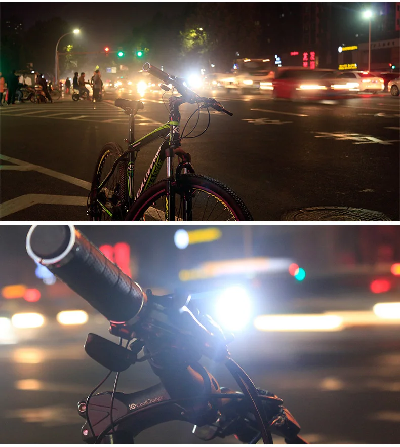 Top USB Rechargeable Mountain Bike Front Light with Electric Bell 140db Bicycle Horn Lights Headlight Cycling Horn MTB Bike Bell 36
