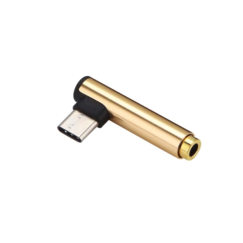 Gold USB 3,1 Тип C до 3,5 мм разъем для наушников адаптер для Xiaomi 6 Note3 huawei Коврики 10 - Цвет: Gold