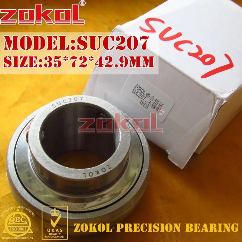 Подшипник zokol UC207 SUC207 90507 из нержавеющей стали Подушка блок шариковый подшипник