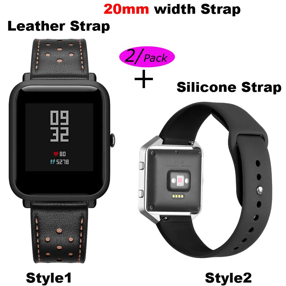 

20mm Bracelet Band For Xiaomi Huami Amazfit Bip Watchstrap Amazfit GTS Silicone Wristband Amazfit GTR 42mm Leather Watchband