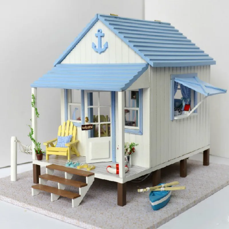 Вилла у моря Diy Миниатюрный 3D деревянный дом, игрушки для детей подарок на день рождения Рождество