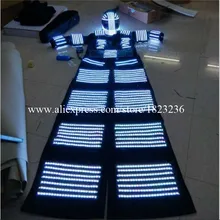 С подсветкой Свая Робот Костюм со светодиодной шлем с подсветкой led Костюмы растущий свет сцена kryoman робот костюм