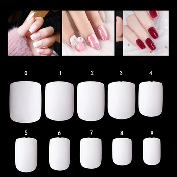 

600pcs French Ballerina Fake Coffin Nail Natural False Nails Clear Short Fingernail Tips ABS Artificial DIY Manicure Nail Art