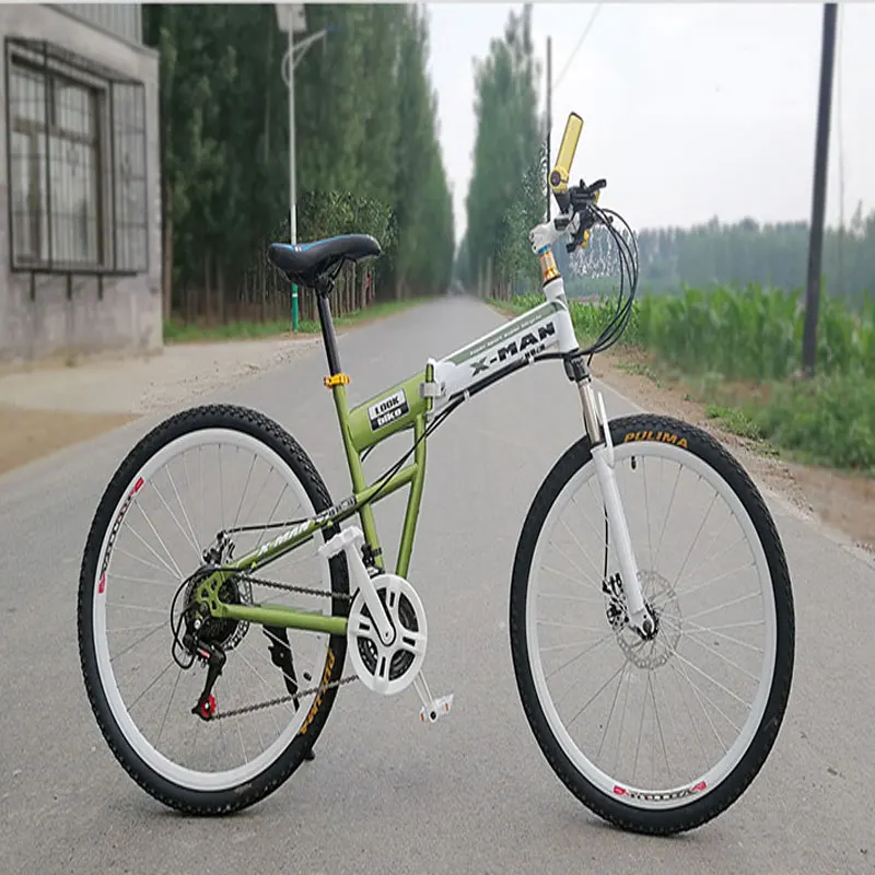 Top 24/26 Inch Foldable Double Shock Absorption Variable Speed Mountain Bicycle Aluminum Alloy Frame Double Disc Brake Oil Brake One 1 Top 24/26 Inch Foldable Double Shock Absorption Variable Speed Mountain Bicycle Aluminum Alloy Frame Double Disc Brake Oil Brake One 1