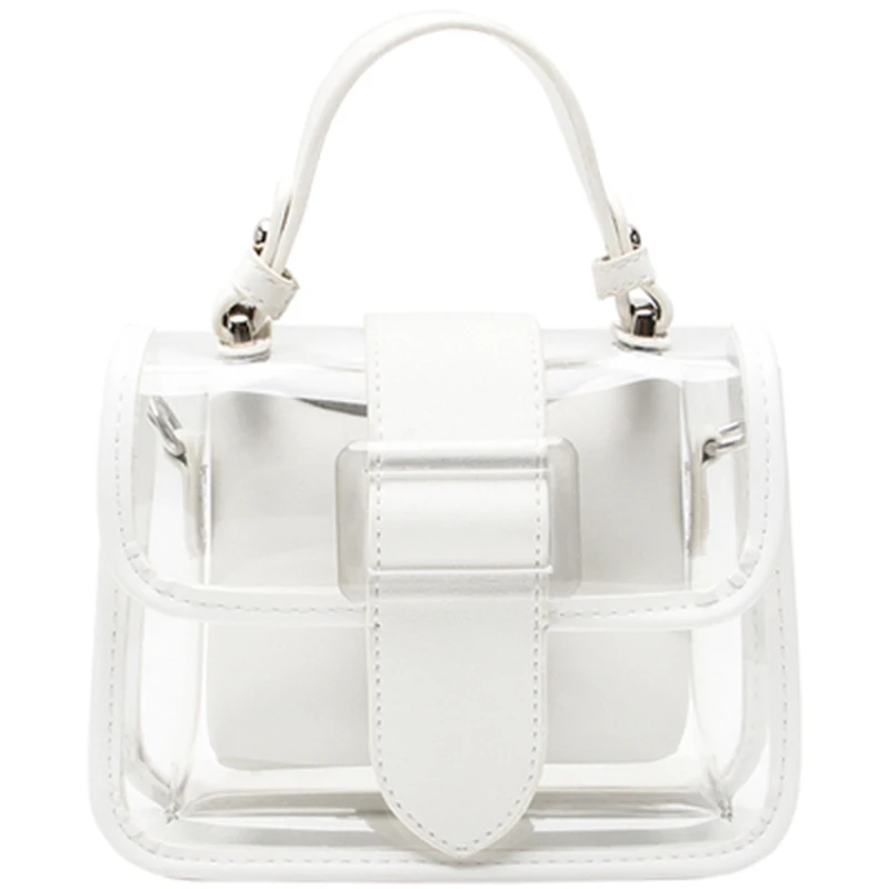 Пляжные сумки из ПВХ женские модные водонепроницаемые Прозрачные сумки-тоут женские летние прозрачные сумки через плечо - Цвет: white