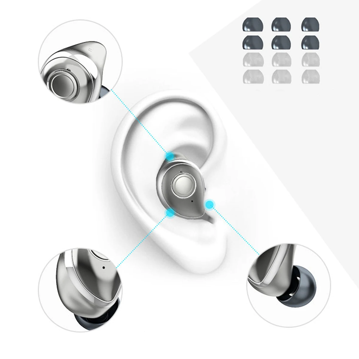 SOONHUA Bluetooth наушники IPX5 водонепроницаемые TWS стерео наушники V5.0 мини Беспроводные спортивные наушники для бега с микрофоном для телефона