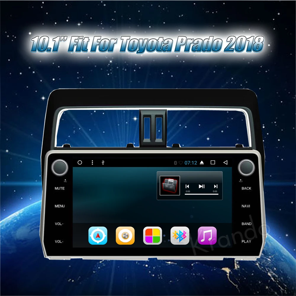 Flash Deal Krando Android 7.1 10.1" full touch car navigation radio gps for toyota prado 2018 multimedia system WIFI Bluetooth Playstore 0