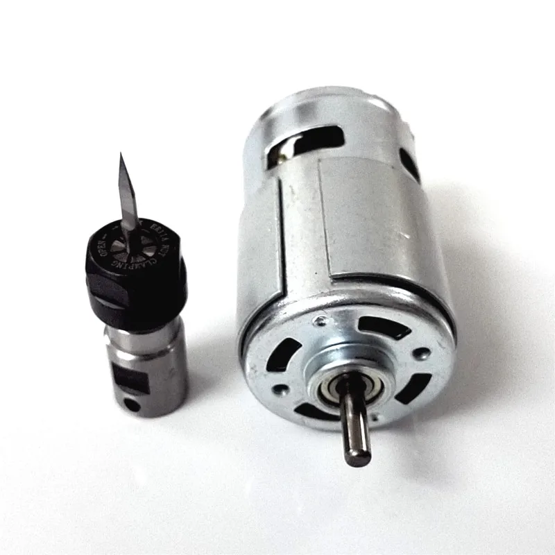 775 DC Motor 12-36V 4000-12000 RPM Ball Bearing Spindle Motor with ER11 Extension Rod Carving Knife for CNC Router Machine