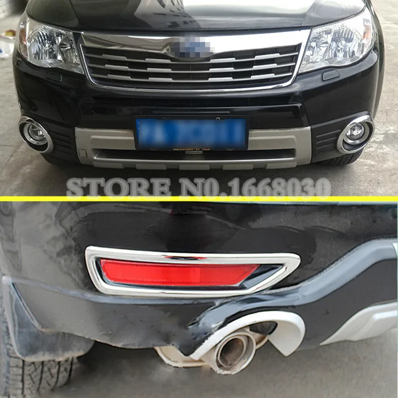 ABS Chrome Front & Rear Fog Light Trim Cover 4pcs For Subaru Forester