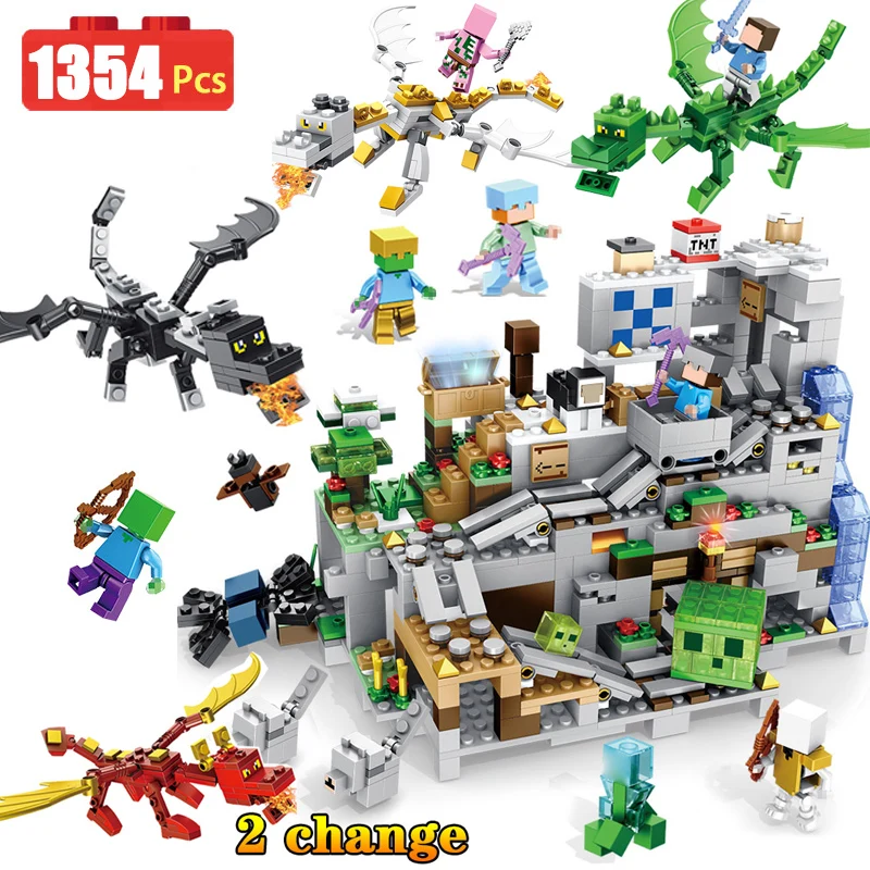 

New Hot Blocks My World Compatible LegoINGLYS Minecrafted 3D Light Organs Of The Cave DIY Guard Educational Toys For Boys