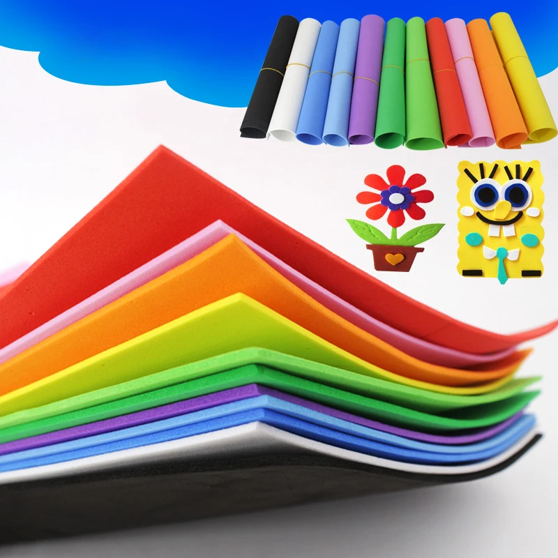 

10pc 2mm Thick 50*50cm 10pcs DIY for Decoration EVA Foam Paper Handmade Sheets Sponge Scrapbooking Crafts For Flowers Background