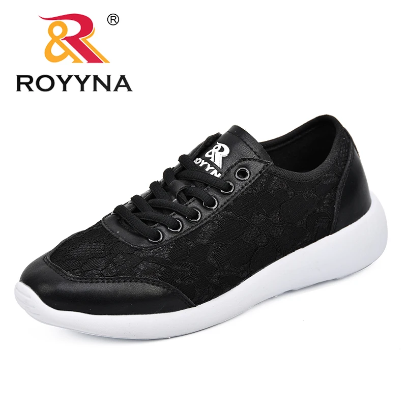 Продажа ROYYNA 2018 женские туфли на шнуровке мягкие дезодорант стельки Ultra Light обувь Для женщин универсальные кроссовки для прогулочная обувь на плоско...