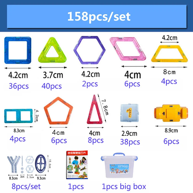 Новые магнитные блоки, Магнитный конструктор, набор для строительства, модель, строительная игрушка, Пластиковые Магнитные Развивающие игрушки для детей, подарок для детей