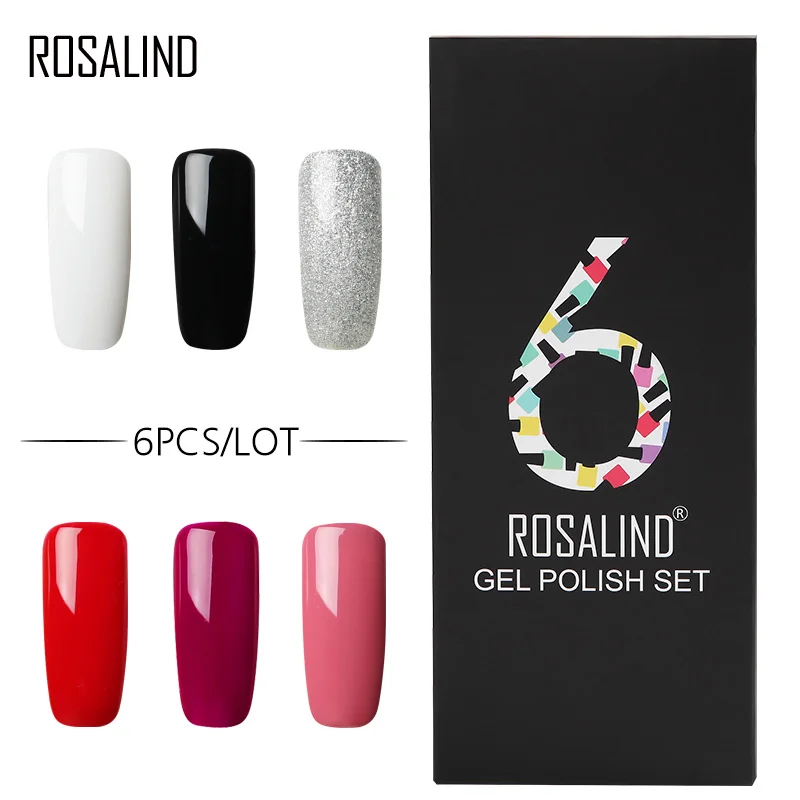 (6 unids/lote) ROSALIND 7 ML juego de uñas remojo UV LED esmalte de uñas de larga duración Set para manicura gel laca
