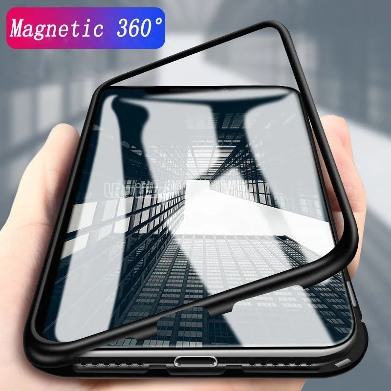 

Slim 9H Hard Glass Case for Vivo X21 X21 UD Case 9H Tempered Glass Metal Magnet Case for Vivo X21 X 21 UD Phone Covers