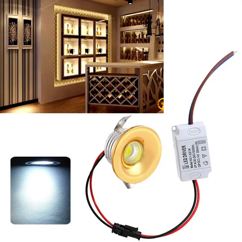 

3W LED Mini Wine Cabinet Ceiling Spotlight with Driver Recessed Light Decor