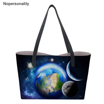 

Nopersonality Women Handbag with 3D Starry Sky Print Ladies Shoulder Bags Top-handle Bag Waterproof Portable Tote Bag PU Leather
