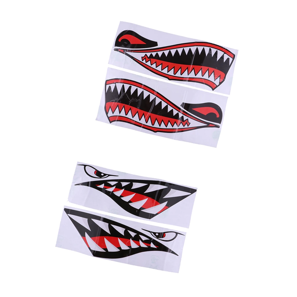 2 Pairs Shark Stickers Reflective Decals for Kayak Fishing Boat Car Truck Window Wall Easy to Apply Scuba Diving Snorkeling Swim