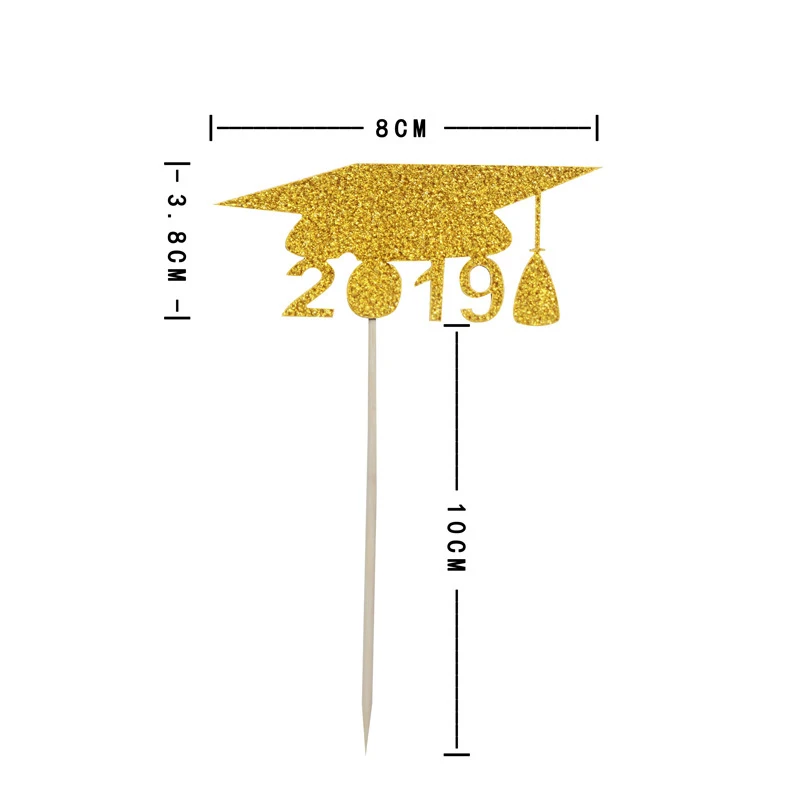 10 шт./лот Dr. Кепки золото серебристый, черный блеск карточная вставка торт десертный стол украшение для торта ко дню рождения карточная вставка Ион 10x8 см