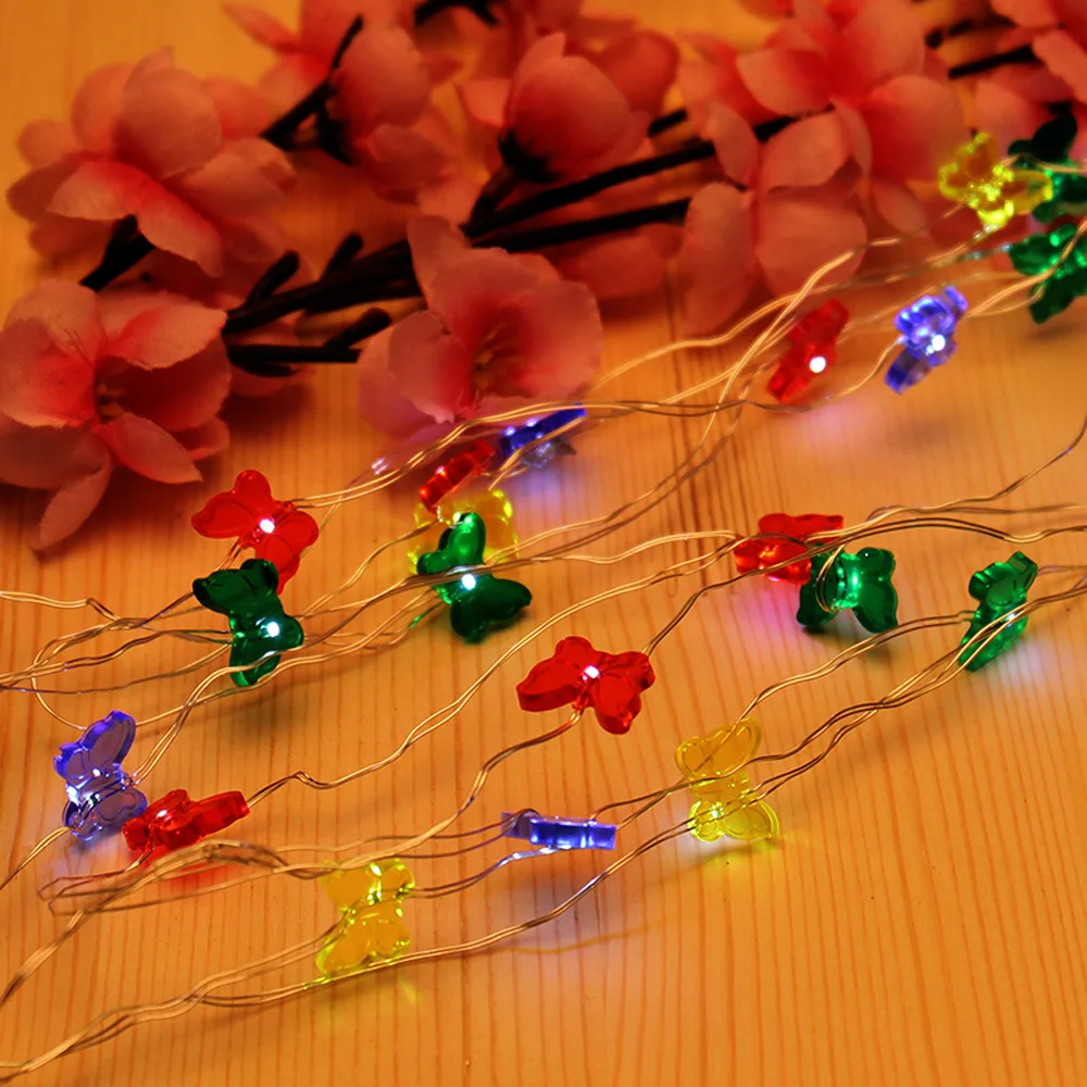 Горячая романтическая 3 м 30 светодиодный бабочка медная проволока Праздничная сказочная гирлянда световые лампы в помещении Новогоднее