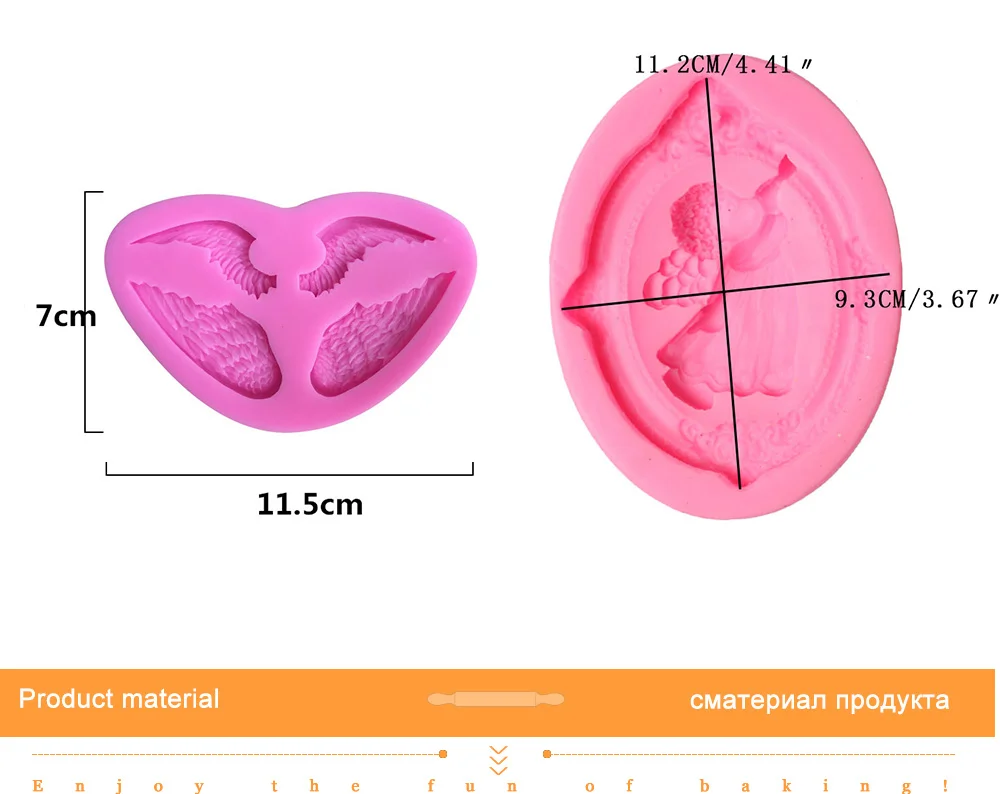 3D Angel Cupid Silicone Mold Fondant Cake Decoration Tools Wings Decorative Cake Mold for Baking Pastry Sugarcraft mold 279 (16)