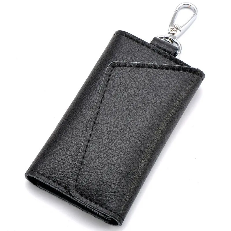 

Keychain Men Women Key Holder Organizer Pouch Car Key Bag Wallet Housekeeper Key Case Mini Card Bag Black