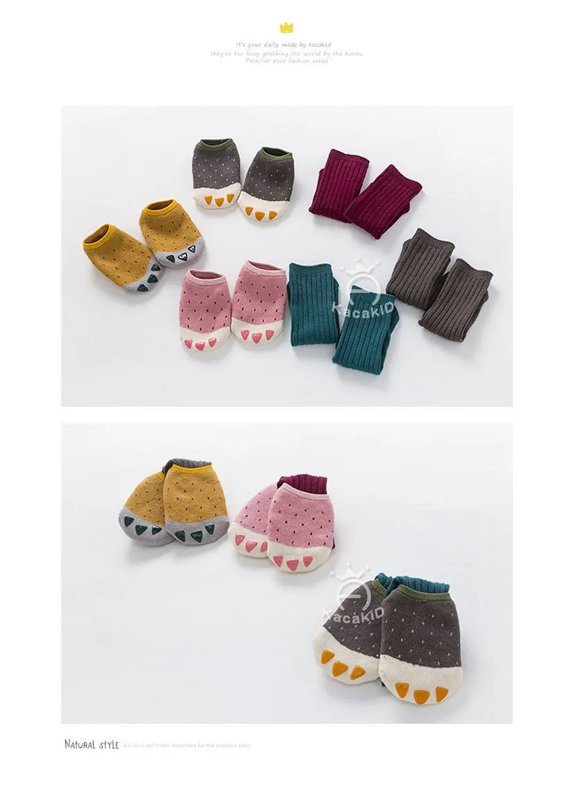 Kacakid/Новинка года, очень милые детские Нескользящие носки-тапочки для маленьких мальчиков и девочек, гольфы