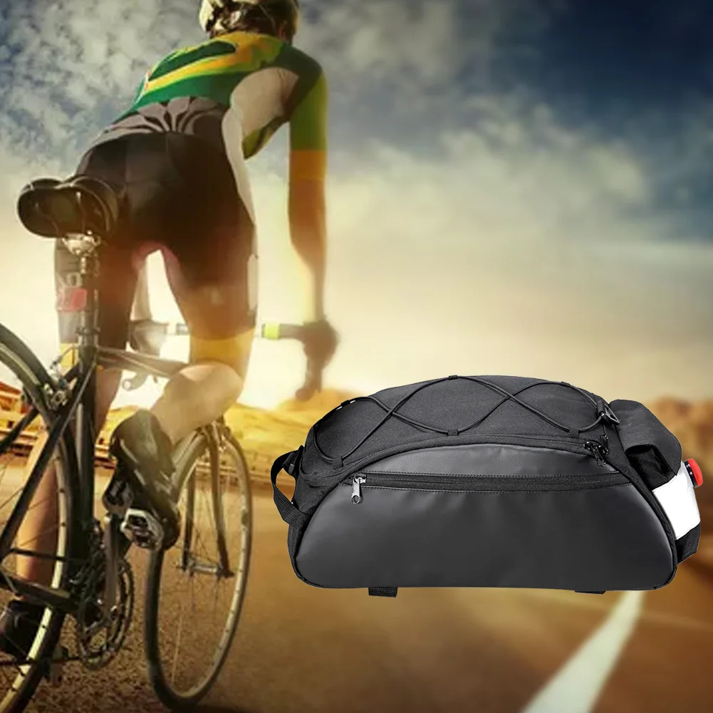 Tail Bicycle With Taillight Safety Bike Saddle Bag Panniers Waterproof Riding Large Capacity Cycling Seat Pouch Night Reflective