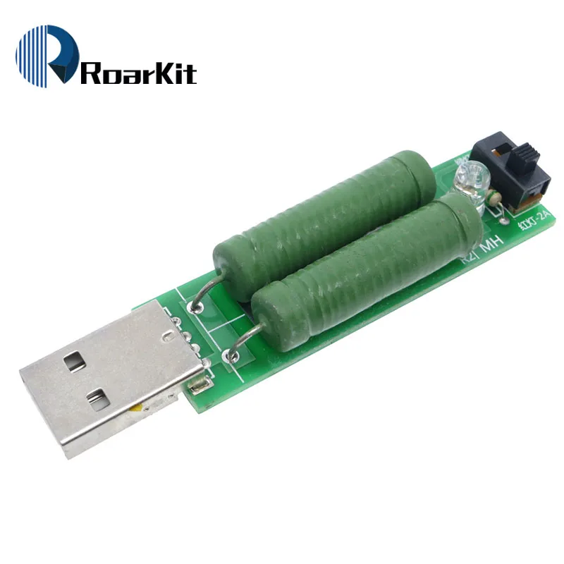 Usb тестовое оборудование мини разгрузочный резистор 2A/1A с переключателем 1A Green led
