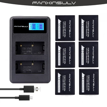 

6Pcs NP-W126 NP-W126S Batteries LCD Dual Charger for Fujifilm FinePix HS30EXR, HS33EXR, X-Pro1 Pro2, X-E1 X-E2 XE3, X-M1,XA1 2 3