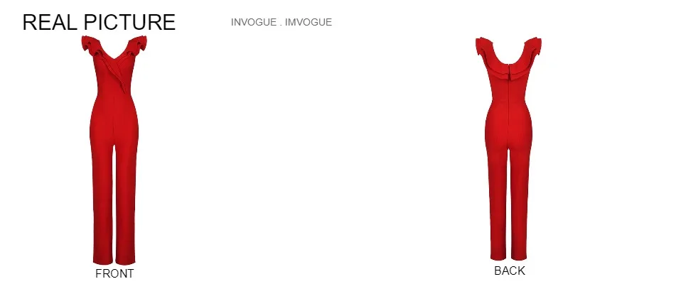 INVOGUE. IMVOGUE Новое поступление Мода оборками Sexy V образным вырезом спинки без рукавов сплошной цвет Bodycon комбинезон