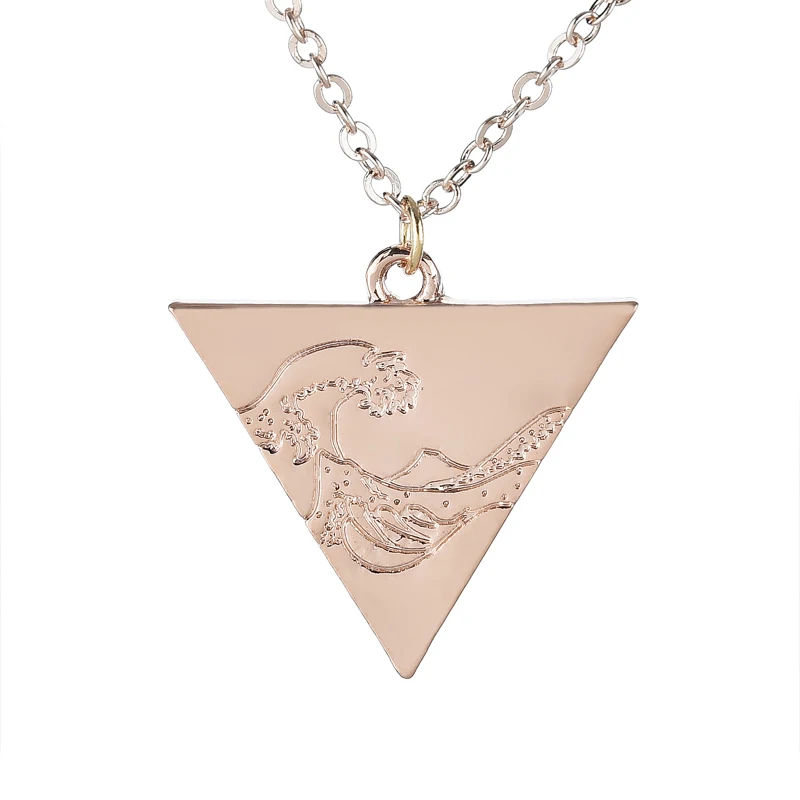 1pcs Beach Wave Pendant Necklace Silver Gold Charm Choker Necklace