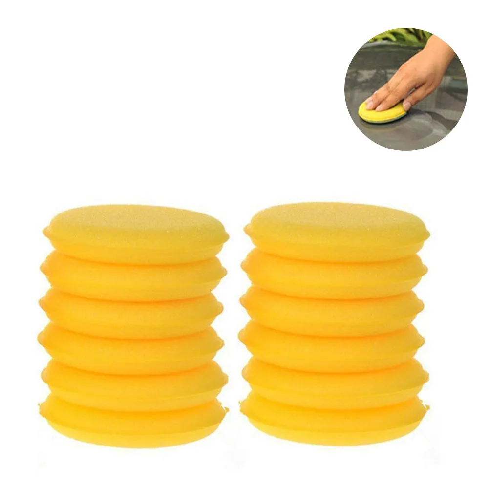 

12 PCs Polish Pads Foam Waxing Detailing Applicator Sponges Cleaning Car Wash