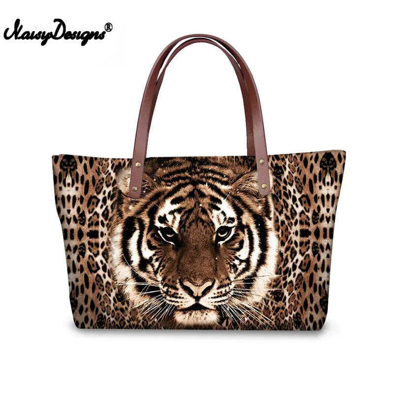 

Casual Tote Bag Women PU Leather Handbags for Lady Large Hand Bags 3D Tiger Print Female Handbag Beach Top-handle Bags