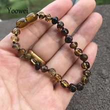 Yoowei, новинка, браслет для малышей из янтаря, подарок, 13 цветов, высокое качество, натуральный, зеленый, янтарный, ювелирное изделие,, для взрослых, ножные браслеты 12-22 см