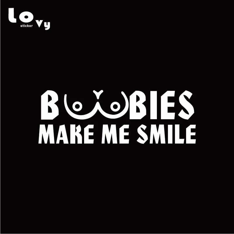 Boobies Make Me Smile виниловая забавная наклейка для автомобилей слова автомобильная