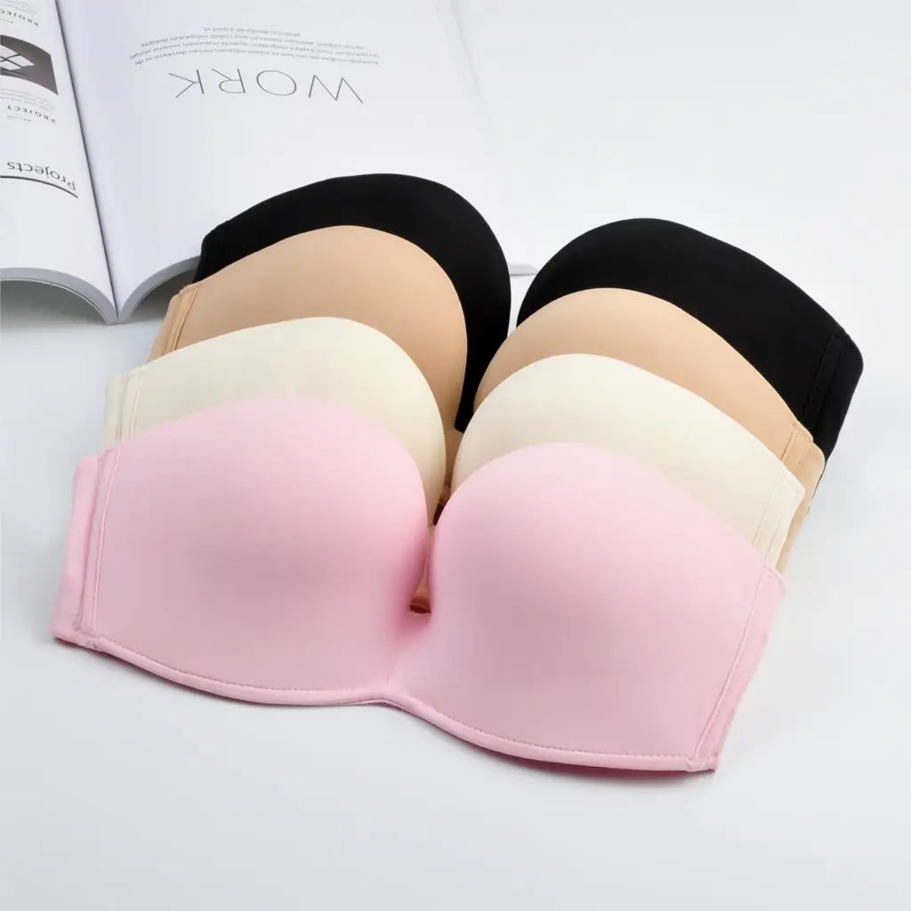 

Women's Slightly Lined Custom Lift Underwire Seamless Strapless Bra